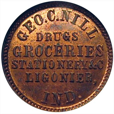 IN550F-2a      R5       MS64 NGC Nill Drug and Medicines, Ligonier Indiana