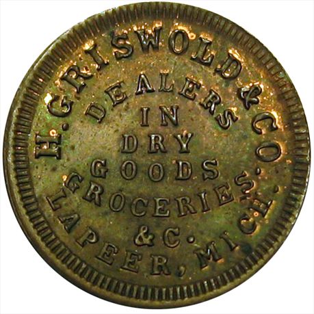 MI565A-2a     R6       MS62  Griswold & Co. Dry Goods, Lapeer Michigan