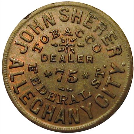 PA 13F-6a R5 AU+ John Sherer Tobacco Dealer, Alleghany City Pennsylvania