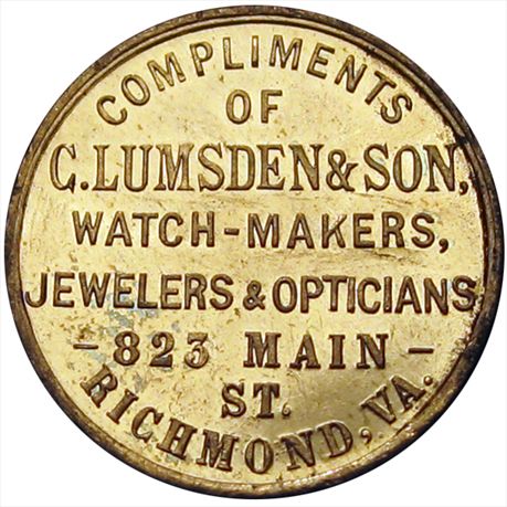 RULAU Va Ri 7a AU+ Lumsden & Son Opticians, Richmond Virginia with Robert E. Lee
