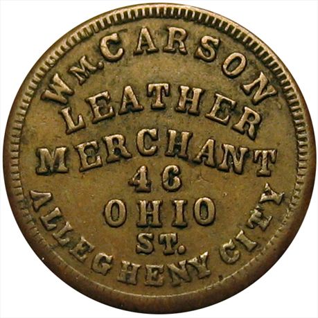 PA 13A-1a R6 EF Wm. Carson Leather Merchant, Allegheny City Pennsylvania