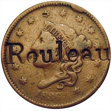Rouleau on the obverse of an 1836 Large Cent 