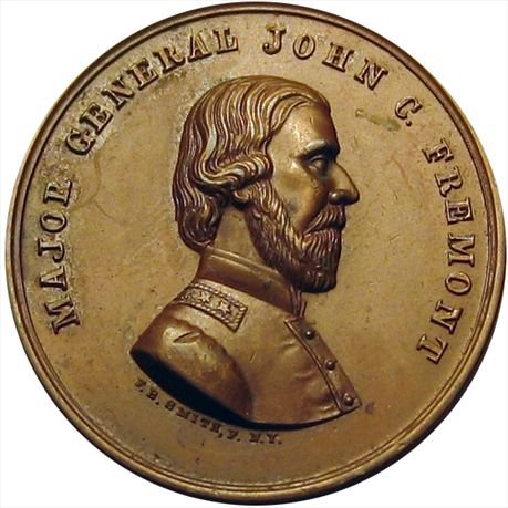 John C. Fremont Copper 35mm AU+.  JF 1864-3