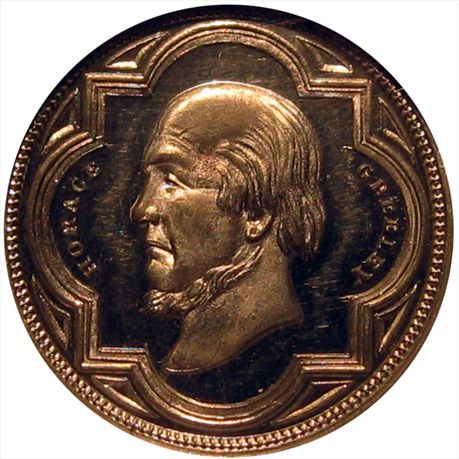 Horace Greeley White Metal 31mm MS63 NGC HG 1872-2