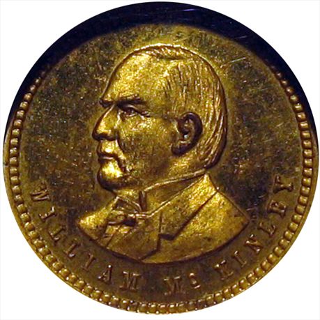 William McKinley 1900  Gilt Brass 19mm MS64 NGC