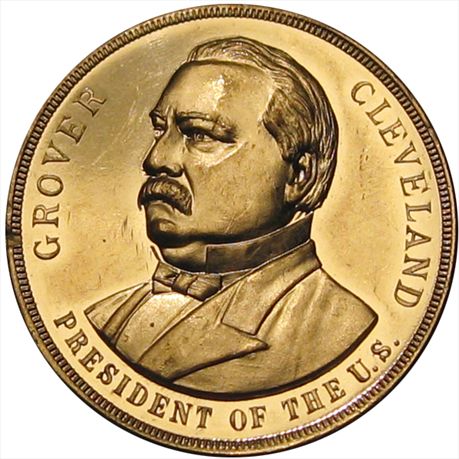 Grover Cleveland White Metal 38mm MS63 GC 1892-6 Unlisted variety
