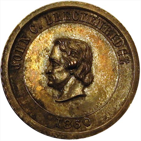 John C. Breckinridge 1860 Silver 25mm MS63 JCB 1860-3