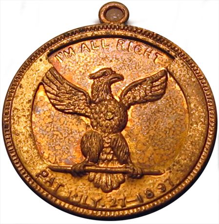 McKinley Mechanical Dollar Gold Standard Brass AU 1897