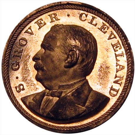 Grover Cleveland White Metal 28mm AU+ GC 1884-13 