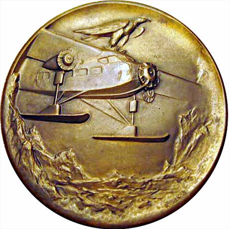 Admiral Byrd Conquest of the Poles medal.  Bronze 82mm AU