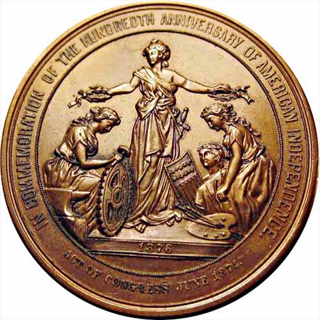 Mint Medal 1876 United States Centennial Medal CM-11 Bronzed 57mm AU