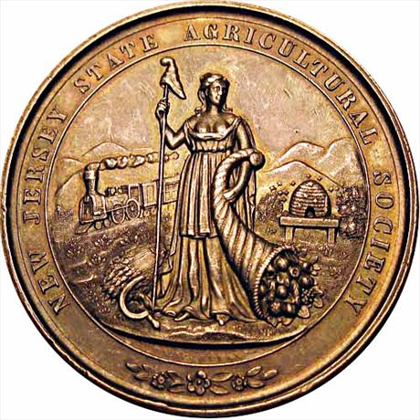 New Jersey Agricultural Society Medal  Silver 57mm AU+