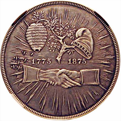 Mint Medal 1875 Mecklenburg Centennial.  Julian CM-28 Silver 30mm AU