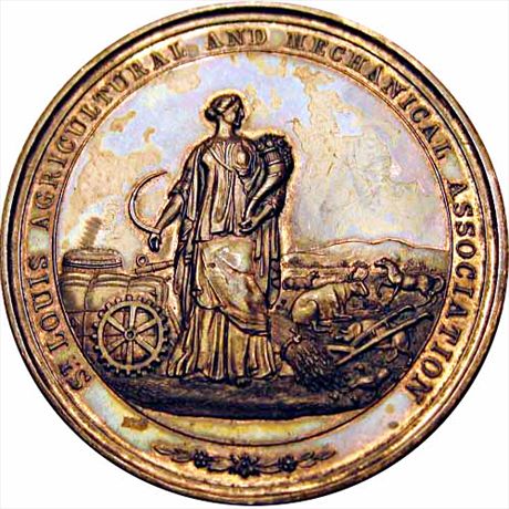 St. Louis Agricultural and Mechanical Association Medal Silver 69mm AU+