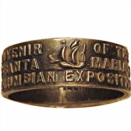 Worlds Columbian Exposition Silver Ring 20x7mm EF