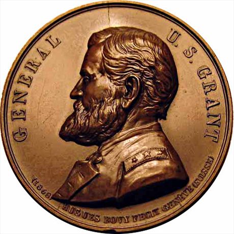 Ulysses S. Grant Bronze 60mm High Relief MS62 USG 1868-2