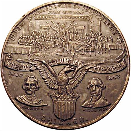 Worlds Columbian Exposition White Metal 58mm AU