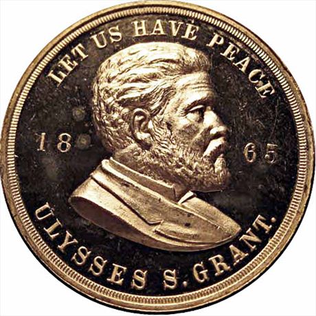 Ulysses S. Grant White Metal 50mm MS64 Proof Like USG 1864-4a