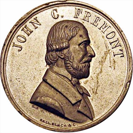 John C. Fremont White Metal 43mm AU+ JF 1856-02