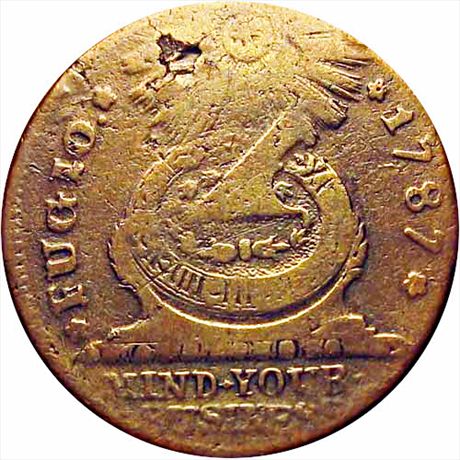 Colonial coin 1787 FUGIO  VG+ Newman 9-P