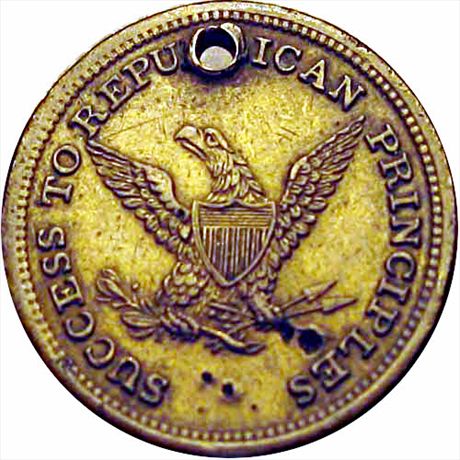 Abraham Lincoln Anti Slavery Republican Principles Brass 24mm EF AL 1860-59