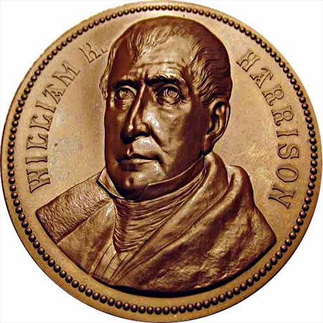Mint Medal 1841 William H Harrison Memorial Medal Julian PR-07 Bronzed 76mm MS63