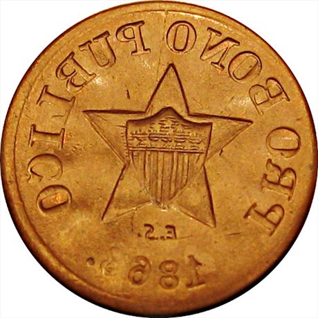 191/191 Inc a R9  AU+ Full Brockage mint error Pro Bono Publico 1863