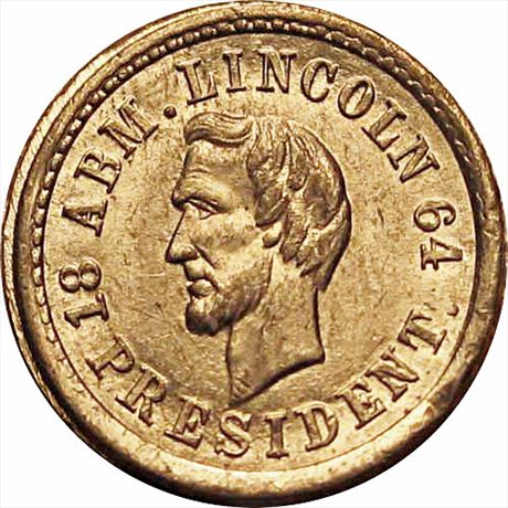 124/201 e R9  MS64 1864 Abraham Lincoln in White Metal