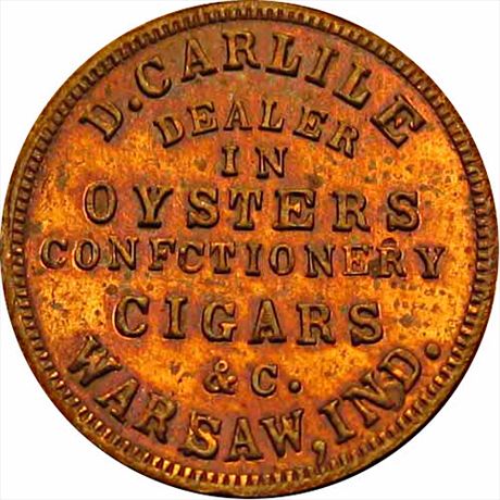 IN950A-1b R9  AU Carlile Oysters, Confectionery and Cigars, Warsaw Indiana