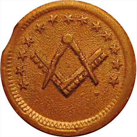 251/345 a R5  MS63 Union Masonic square and compass