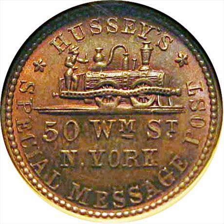 NY630AK-2a R3 NGC MS66 Hussey's Special Message Post Steam Locomotive
