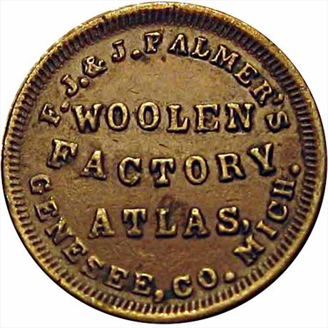 MI 45A-5a Unl  EF Palmer's Woolen Factory Atlas Genesee County Michigan