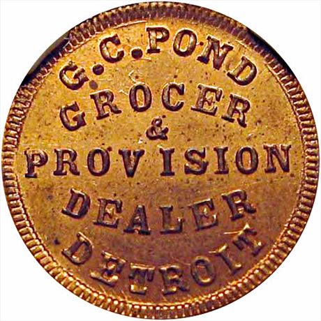 MI225BE-6a R5 NGC MS64 Pond Grocery Provision Dealer Detroit Michigan