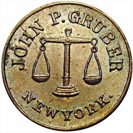 NY630AG-1a R2 John Gruber Apothecary Weight, New York