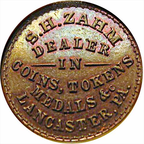 PA525A-1a R5 NGC MS63 Zahm Coin Dealer Lancaster Pennsylvania Ben Franklin