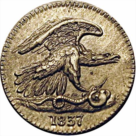 LOW 120 6-I R1  MS63 Feuchtwanger Cent 1837 German Silver HT268 6-I