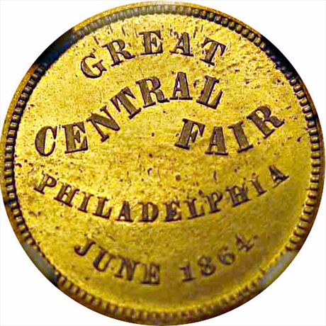 PA750L-1k R8 NGC MS64 Gilt Great Central Fair, Philadelphia Pennsylvania