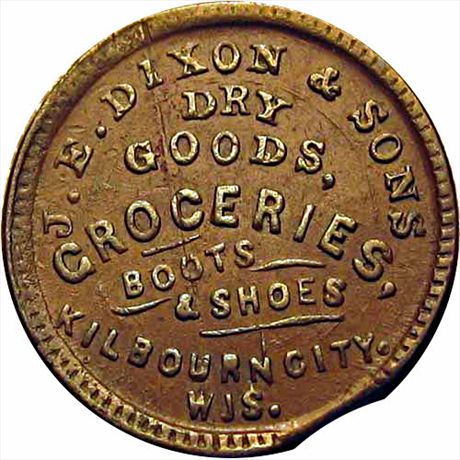 WI340A-1a R7  VF+ Dixon & Sons Boots, Kilbourn City Wisconsin