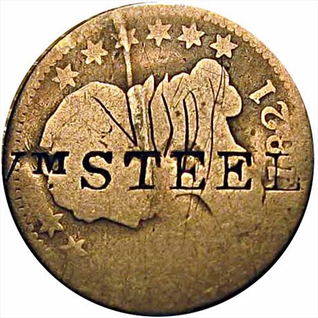 Wm. STEEL on the obverse of an 1821 Bust Dime