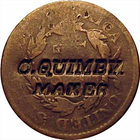 C. QUIMBY / MAKER on 1836 Large Cent