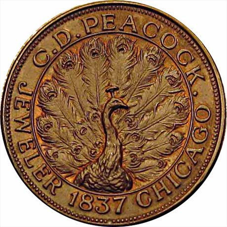 LOW 367A R2  MS62 Peacock Jeweler, Chicago Peacock and Time Is Money HT M21