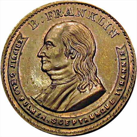 MILLER NY  505   AU Lovett Engraver & Medalist, New York Benjamin Franklin