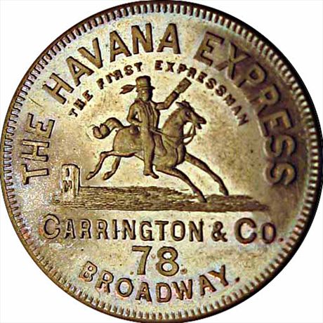 MILLER NY  145   MS63 Havana Express Carrington & Co., New York