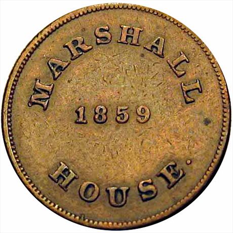 RULAU VA 103   VF Marshall House 1859, Richmond Virginia
