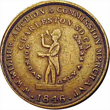 MILLER SC 9   VF+ Wilbur Auction 1846, Charleston South Carolina