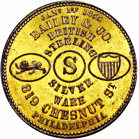 MILLER PA  28   MS63 Bailey & Co. Silver Ware, Philadelphia Pennsylvania