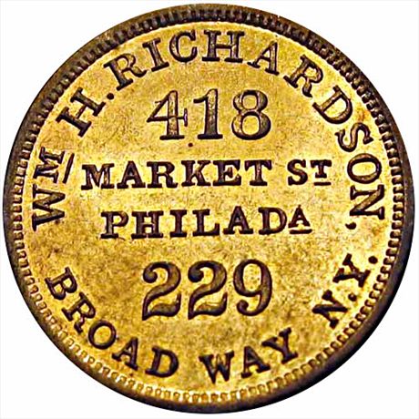 MILLER PA 421B   MS62 Wm. H. Richardson Philadelphia Pennsylvania