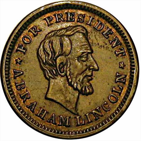 42  -  132A/149 a  R5  AU+ 1864 Lincoln Patriotic Civil War token