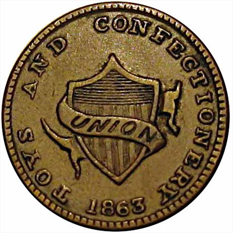 61  -  194/424 a  R9  VF+ Very Rare Dies Patriotic Civil War token