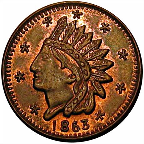 25  -   78/330 a  R4  MS63  Patriotic Civil War token